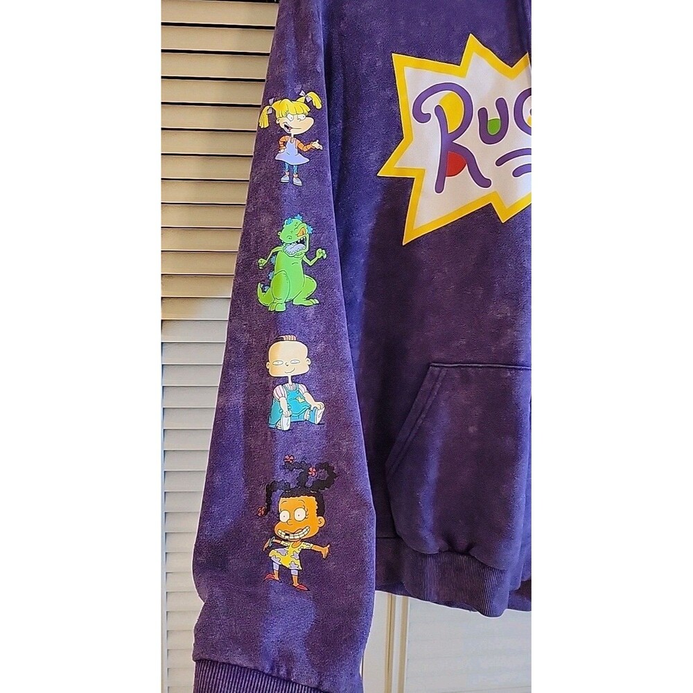 Rugrats Distressed Purple Hoodie Graphic 90’s Unisex Nickelodeon Size Medium - Picture 3 of 10